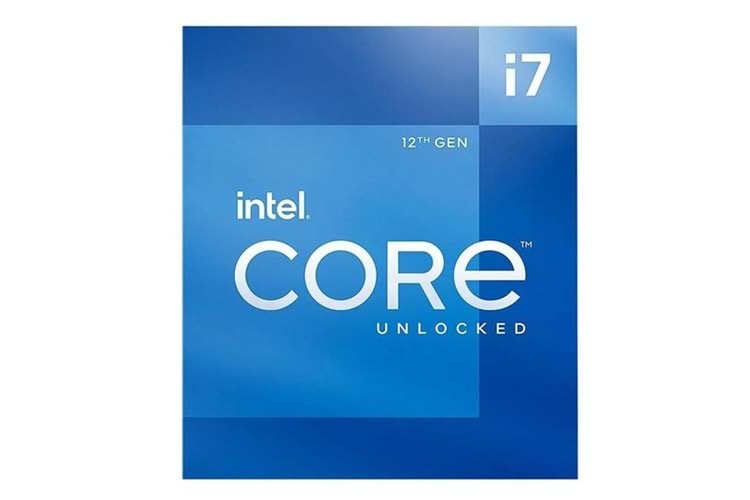INTEL CORE i7 12700KF 37MB 12çekirdekli VGA YOK 1700p 125w Kutulu+Fansız