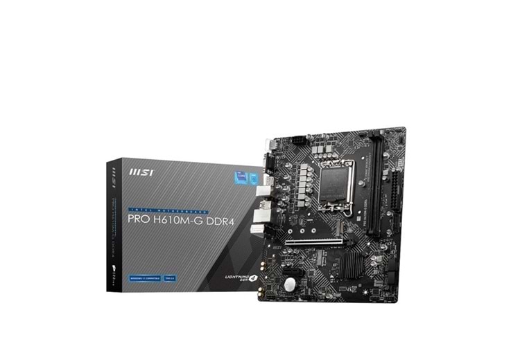 MSI PRO H610M-G DDR4 M2 PCIe NVME HDMI PCIe 16X v4.0 1700p mATX