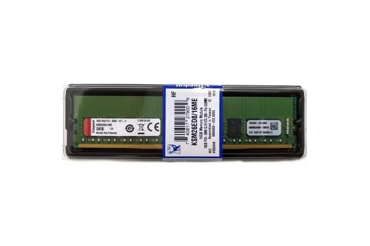 KINGSTON DDR4 ECC UDIMM 16GB 2666Mhz KSM26ED8/16HD 2Rx8 Sunucu Ram