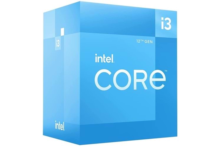 INTEL CORE i3 12100F 17MB 4çekirdekli VGA YOK 1700p 58w Kutulu+Fanlı