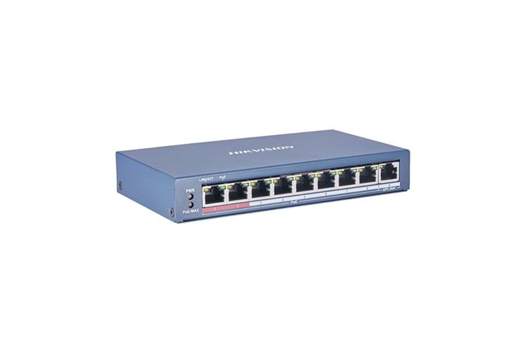 HIKVISION 8port 60w FULL PoE DS-3E0109P-E/M(B) 10/100 1X-UPLINK Yönetilemez Switch