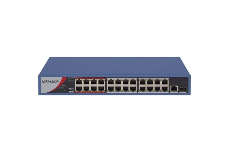 HIKVISION 24port 230w FULL PoE DS-3E0326P-E/M(B) 10/100 1X-UPLINK Yönetilemez Switch