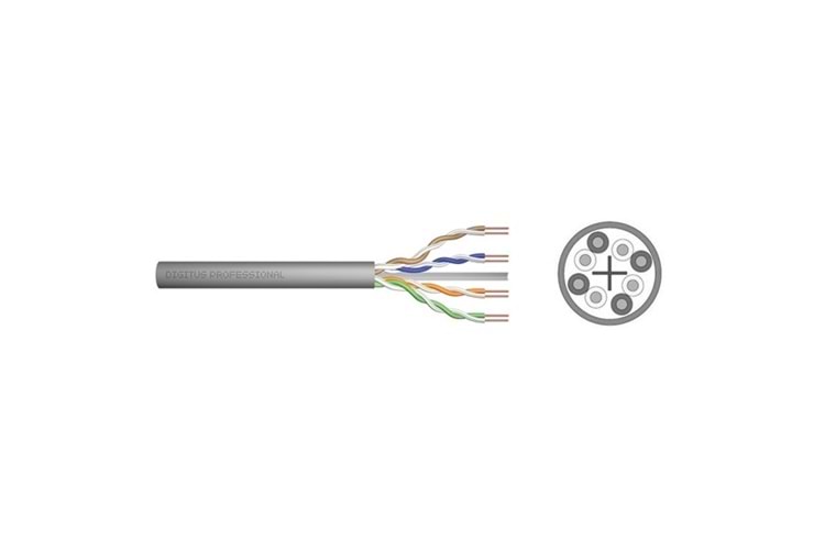DIGITUS CAT6 Utp 23AWG Gri 500m Makara LSZH Kablo 0.55mm DK-1612-VH-5