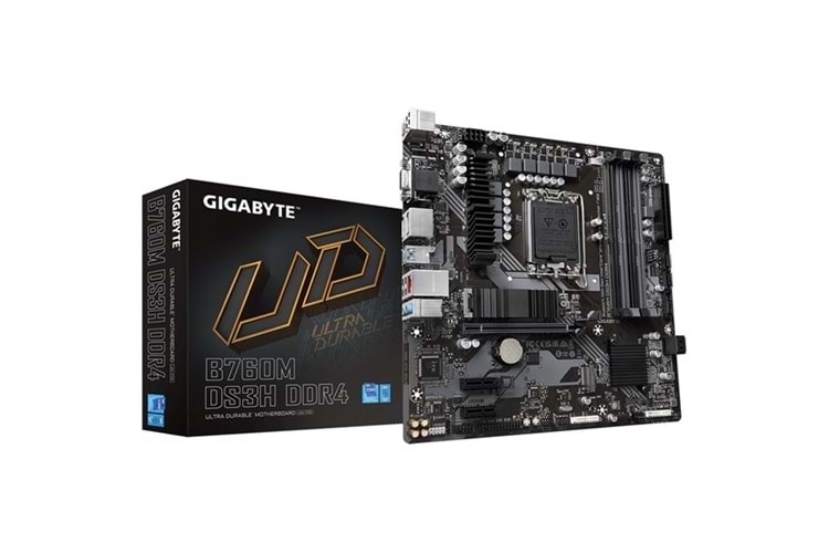 GIGABYTE B760M DS3H DDR4 HDMI TYPE-C DP PCIe 16X v4.0 1700p mATX
