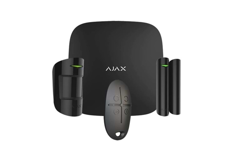 AJAX Starter Hub Kit Kablosuz Alarm Seti Keypad Yok Siyah