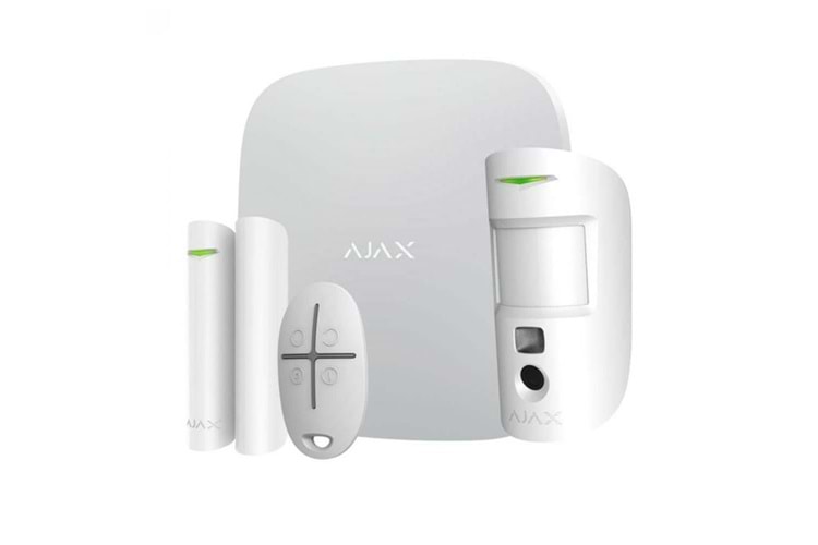 AJAX Starter Hub Kit Plus Kablosuz Alarm Seti Keypad Yok Beyaz