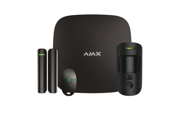 AJAX Starter Hub Kit Cam Kablosuz Alarm Seti Keypad Yok Siyah