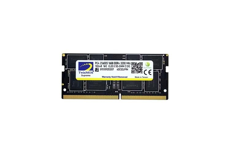 TWINMOS 16GB DDR4 3200MHZ NOTEBOOK RAM MDD416GB3200N