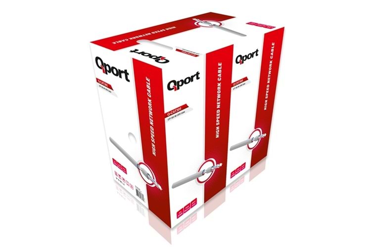 QPORT CAT6 Utp 23AWG Gri 305m Kablo Q-CAT6