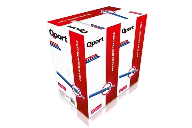 QPORT CAT6 Utp 23AWG Mavi 305m Kablo Q-CAT6M