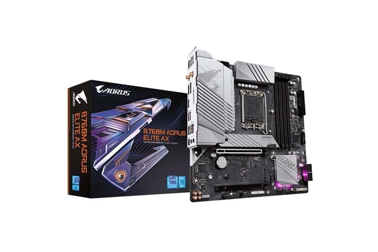 GIGABYTE B760M AORUS ELITE AX WIFI-6E DDR5 HDMI DP PCIe 16X v5.0 1700p mATX