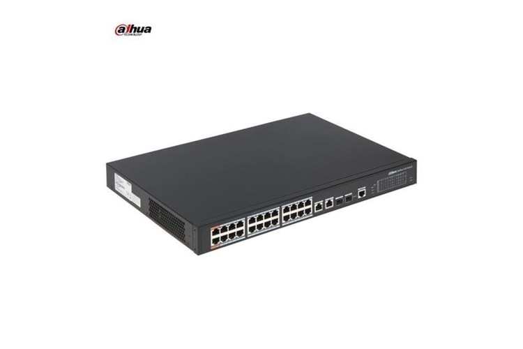 DAHUA 24port 240w FULL PoE PFS3226-24ET-240 10/100 2X UPLINK-2X SFP Yönetilemez Switch