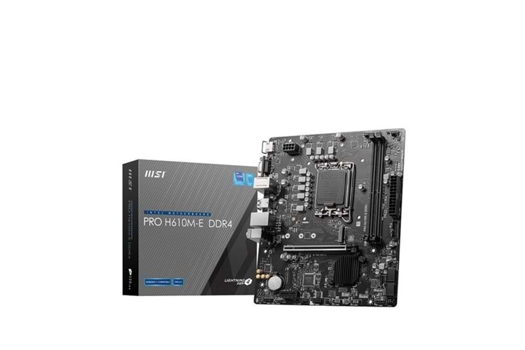 MSI PRO H610M-E DDR4 M2 PCIe NVME HDMI PCIe 16X v4.0 1700p mATX