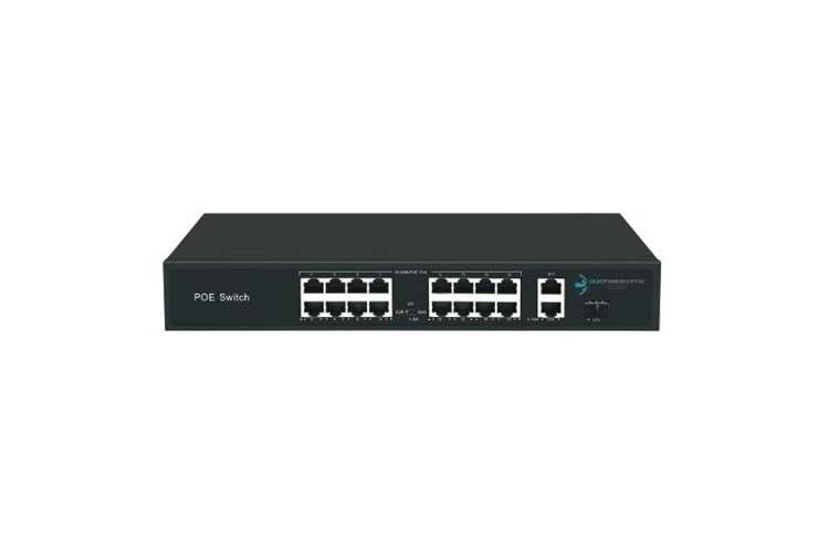 ODS 16port +2 UPLINK 200w FULL PoE 08ODS-16P2U1S-200 10/100 1X SFP Yönetilemez Switch