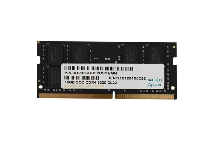APACER 16GB DDR4 3200MHZ CL22 NOTEBOOK RAM VALUE ES.16G21.GSH