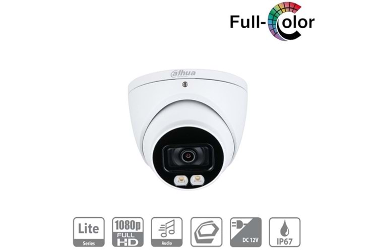 DAHUA 2MP DOME 2.8MM DH-HAC-HDW1209TQP-A-LED 4in1 Güvenlik Kamerası Full Color