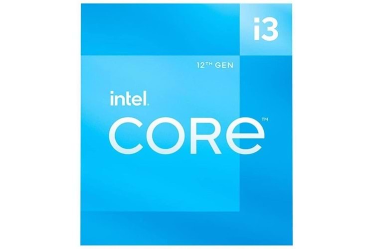 INTEL CORE i3 12100 17MB 4çekirdekli O/B UHD VGA 1700p 58w Kutusuz+Fansız