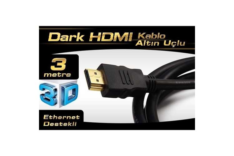 DARK DK-HD-CV14L300A90 3metre HDMI Görüntü Kablosu Altın Uçlu 4K