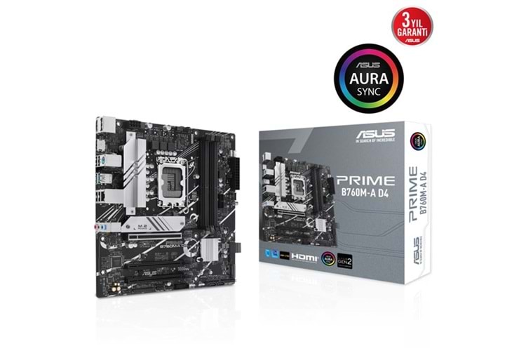 ASUS PRIME B760M-A DDR4 HDMI DP PCIe 16X v4.0 1700p mATX