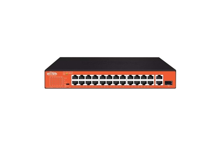 WI-TEK 24port 200w FULL PoE WI-PS526GH 10/100 Yönetilemez Switch