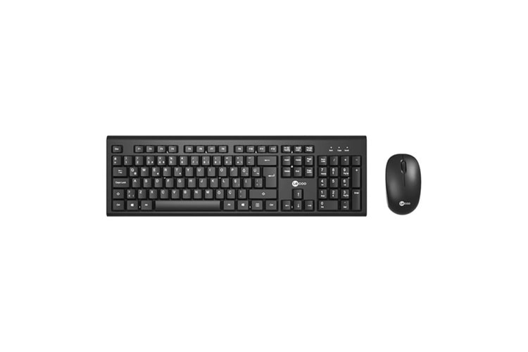 LENOVO LECOO KW200 Kablosuz Q Trk Optic Mouse Siyah Standart Klavye - Mouse Set