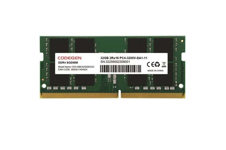 CODEGEN 32GB DDR4 3200MHZ NOTEBOOK RAM VALUE CDG-NBD425600/32G