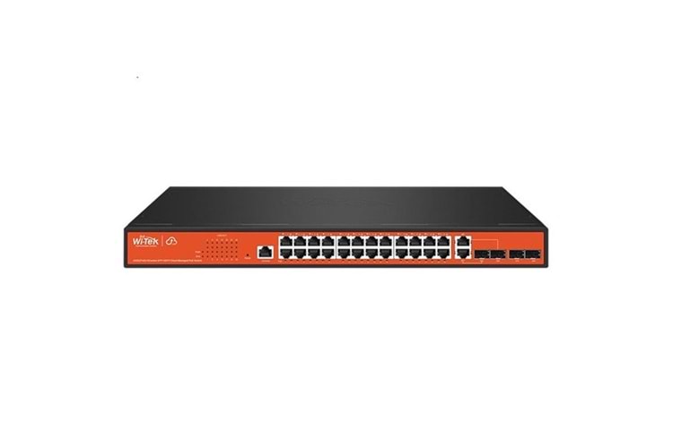 WI-TEK 24port 370w FULL PoE WI-PCMS328GF GIGABIT 4X SFP Yönetilebilir Switch