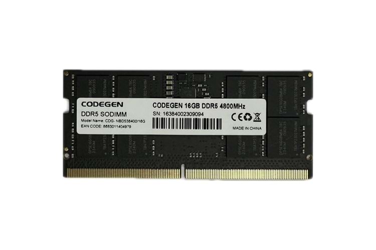 CODEGEN 16GB DDR5 4800MHZ NOTEBOOK RAM VALUE CDG-NBD538400/16G