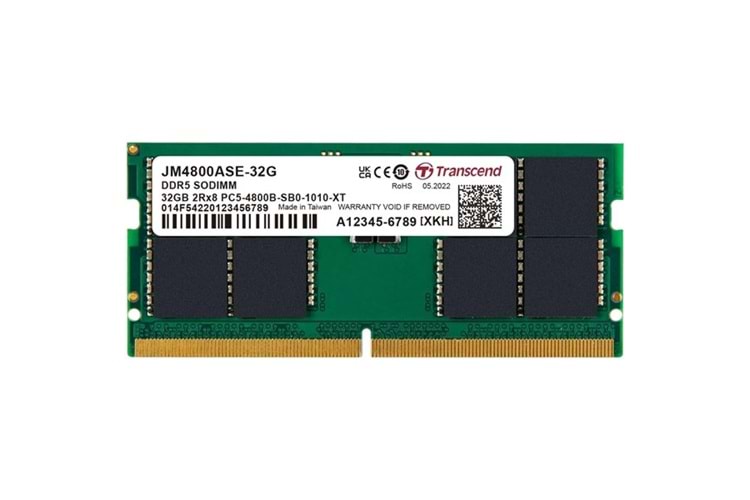 TRANSCEND 32GB DDR5 4800MHZ CL22 NOTEBOOK RAM VALUE JM4800ASE-32G