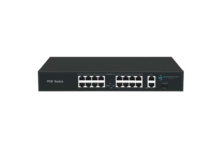 ODS 16port 200w FULL PoE 08ODS-16P2U-200 10/100 2X-UPLINK Yönetilemez Switch