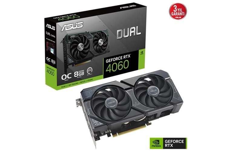 ASUS RTX4060 8GB DUAL RTX4060-O8G-EVO GDDR6 128bit HDMI DP PCIe 4.0