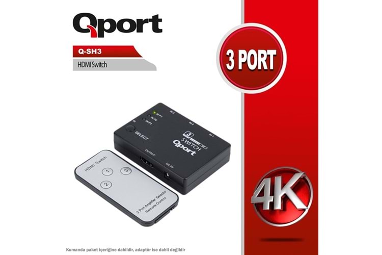 QPORT 3port Q-SH3 HDMI Switch