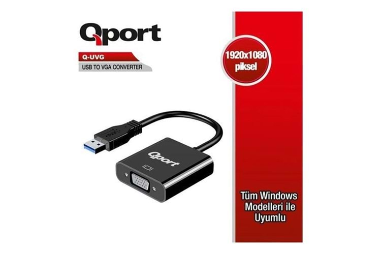 QPORT Q-UVG USB 3.0-VGA Görüntü Adaptörü