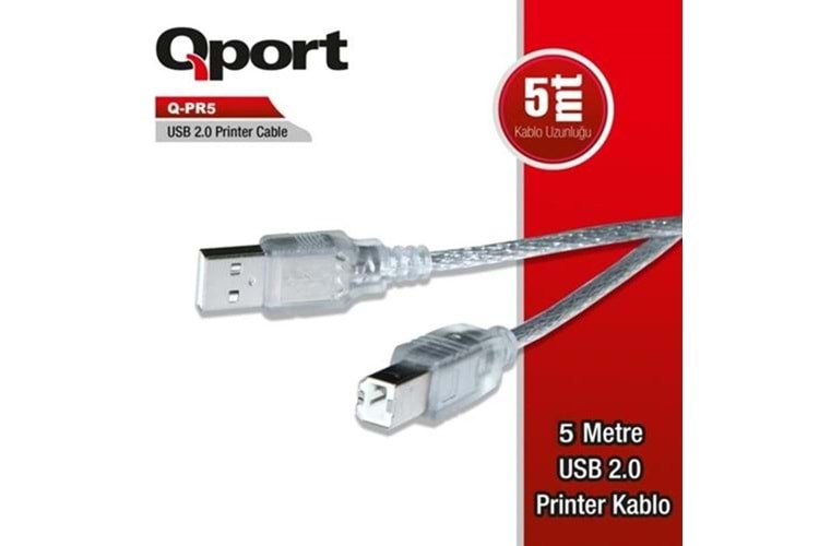 QPORT 5metre Q-PR5 USB 2.0 Yazıcı Kablosu 2.0v