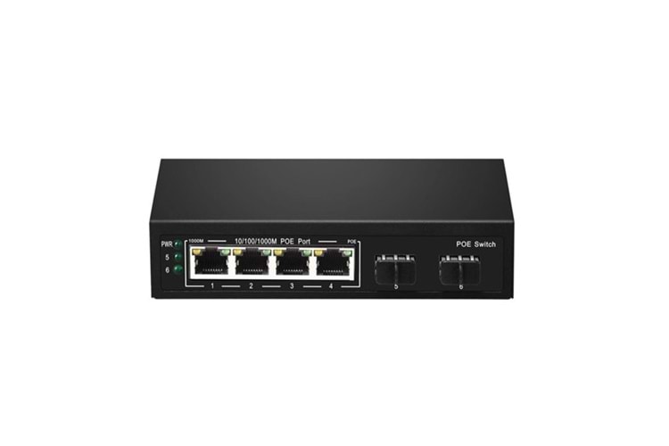 ODS 4port +2 UPLINK 60w FULL PoE 08ODS-4P2S 10/100/1000 2X SFP Yönetilemez Switch