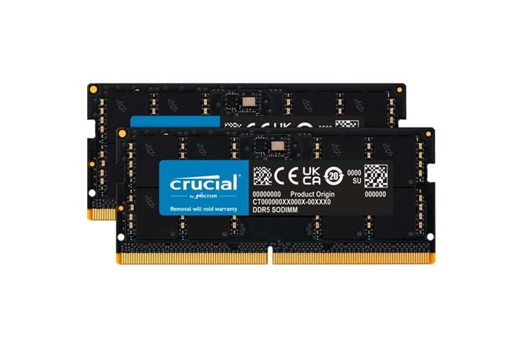 CRUCIAL 64GB (2X 32GB) DDR5 5600MHZ NOTEBOOK RAM VALUE CT2K32G56C46S5