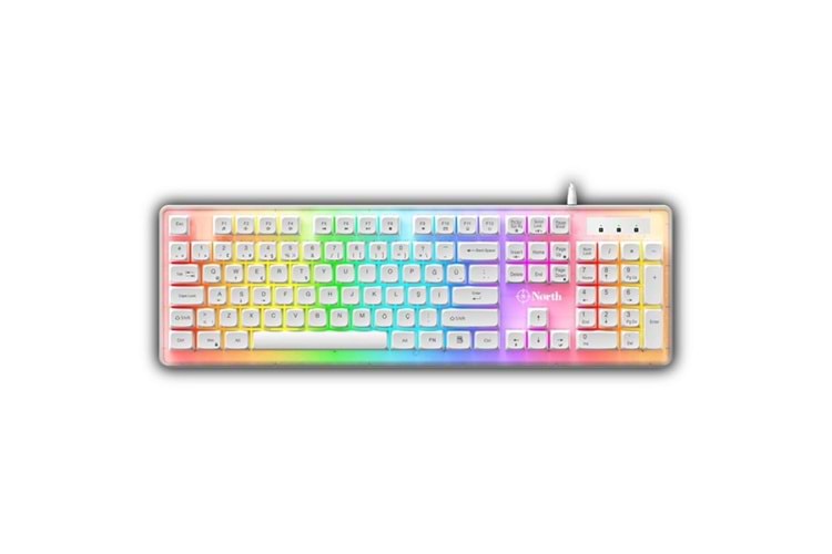 NORTH Paladin Q Trk RGB Ledli / Mekanik Hisli Beyaz Gaming Klavye