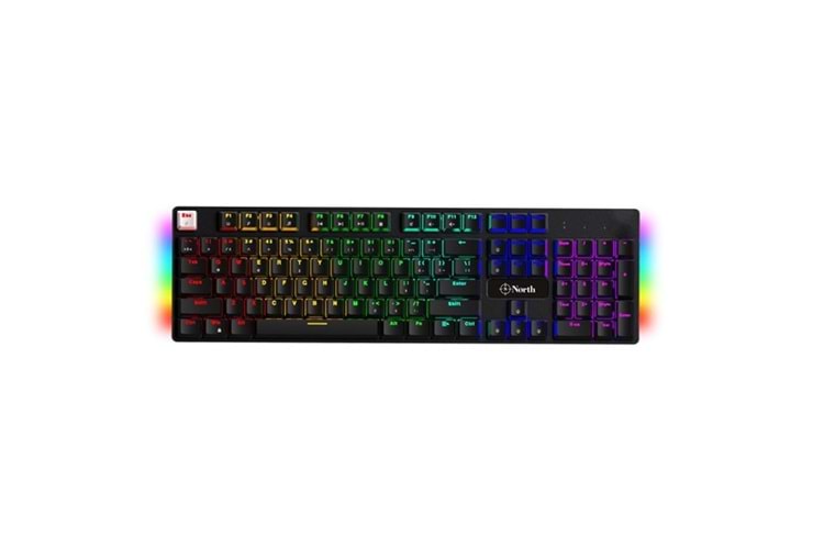NORTH Shield Q Trk RGB Led / Mekanik Mavi Switch Siyah Gaming Klavye
