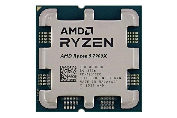 AMD RYZEN 9 7900X 78MB 12çekirdekli O/B UHD AM5 170w Kutusuz+Fansız