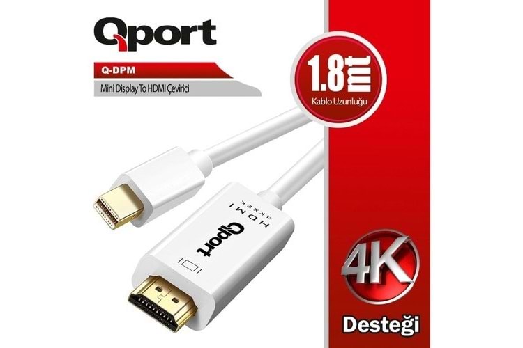 QPORT Q-DPM 1.8metre mDP-HDMI Kablo
