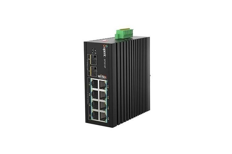 WI-TEK 8port 240w FULL PoE WI-SP3010F 8GE GIGABIT 2X SFP Yönetilemez Endüstriyel Switch