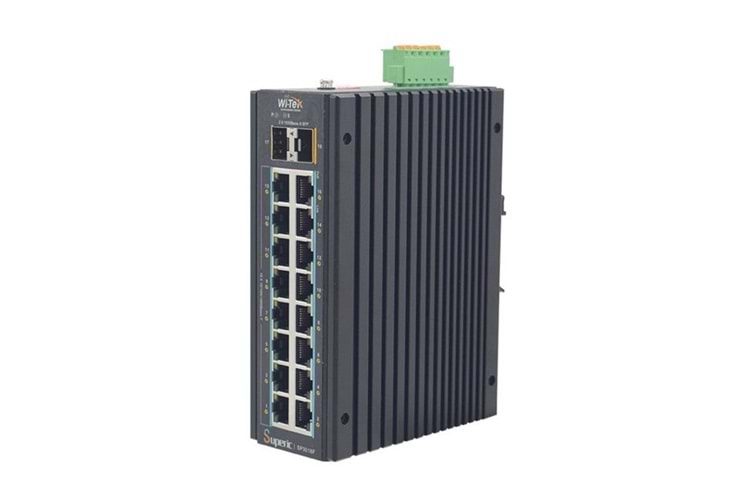 WI-TEK 16port 240w FULL PoE WI-SP3018F 16GE GIGABIT 2X SFP Yönetilemez Endüstriyel Switch