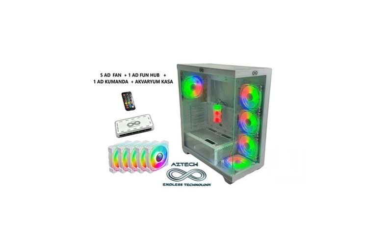 AZTECH AZT101 W Gaming Mid-Tower PC Kasası Beyaz