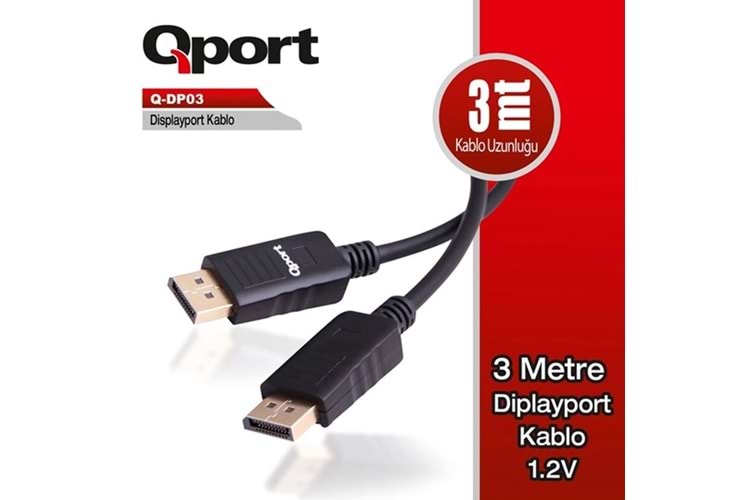 QPORT Q-DP34 3metre DP Kablo 1.4V