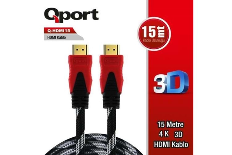 QPORT Q-HDMI153 15metre HDMI Kablo 2.0 4K Altın Uç