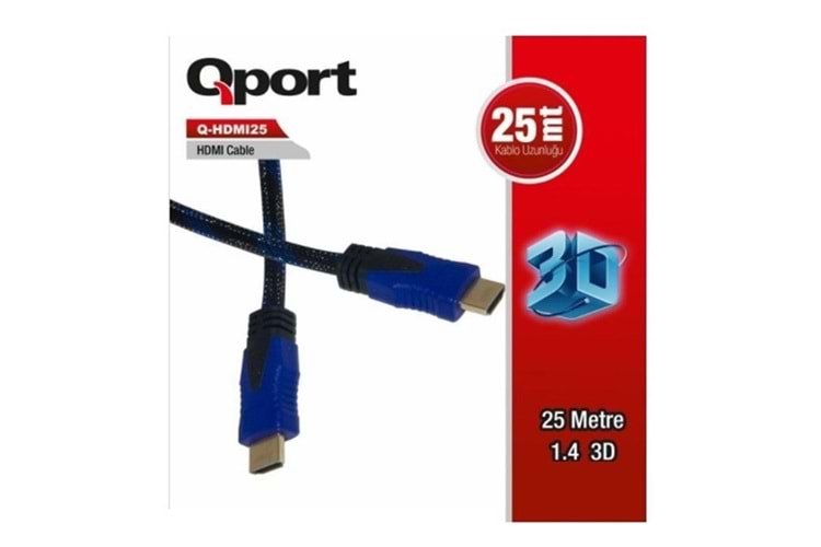 QPORT Q-HDMI253 25metre HDMI Kablo 2.0 4K Altın Uç