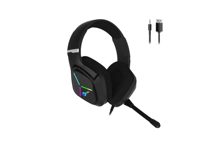LENOVO LECOO HT406 Stereo USB 3.5mm Jack RGB Led Aydınlatma Siyah Gaming Mikrofonlu Kulaklık
