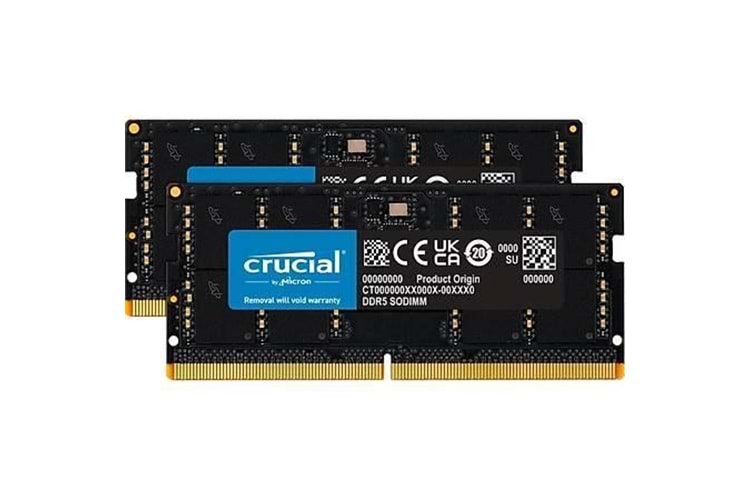 CRUCIAL 96GB (2X 48GB) DDR5 5600MHZ NOTEBOOK RAM VALUE CT2K48G56C46S5