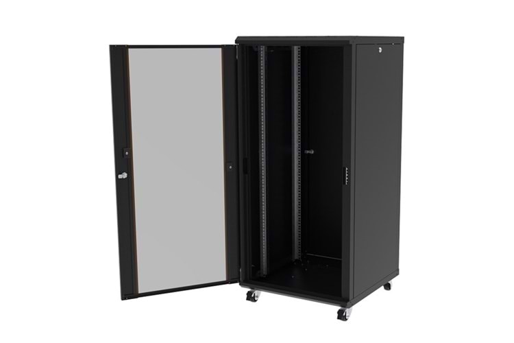 AGER 20U + 2li Fan 600x600mm Dikili Tip Siyah Kabinet Agena AG-AN20U6060S1 Cam Kapak