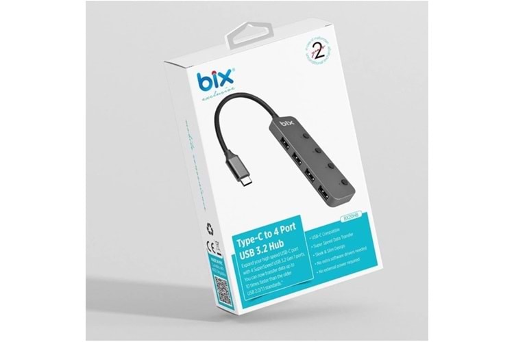 BİX BX20HB 4 port Type C USB Dönüştürücü